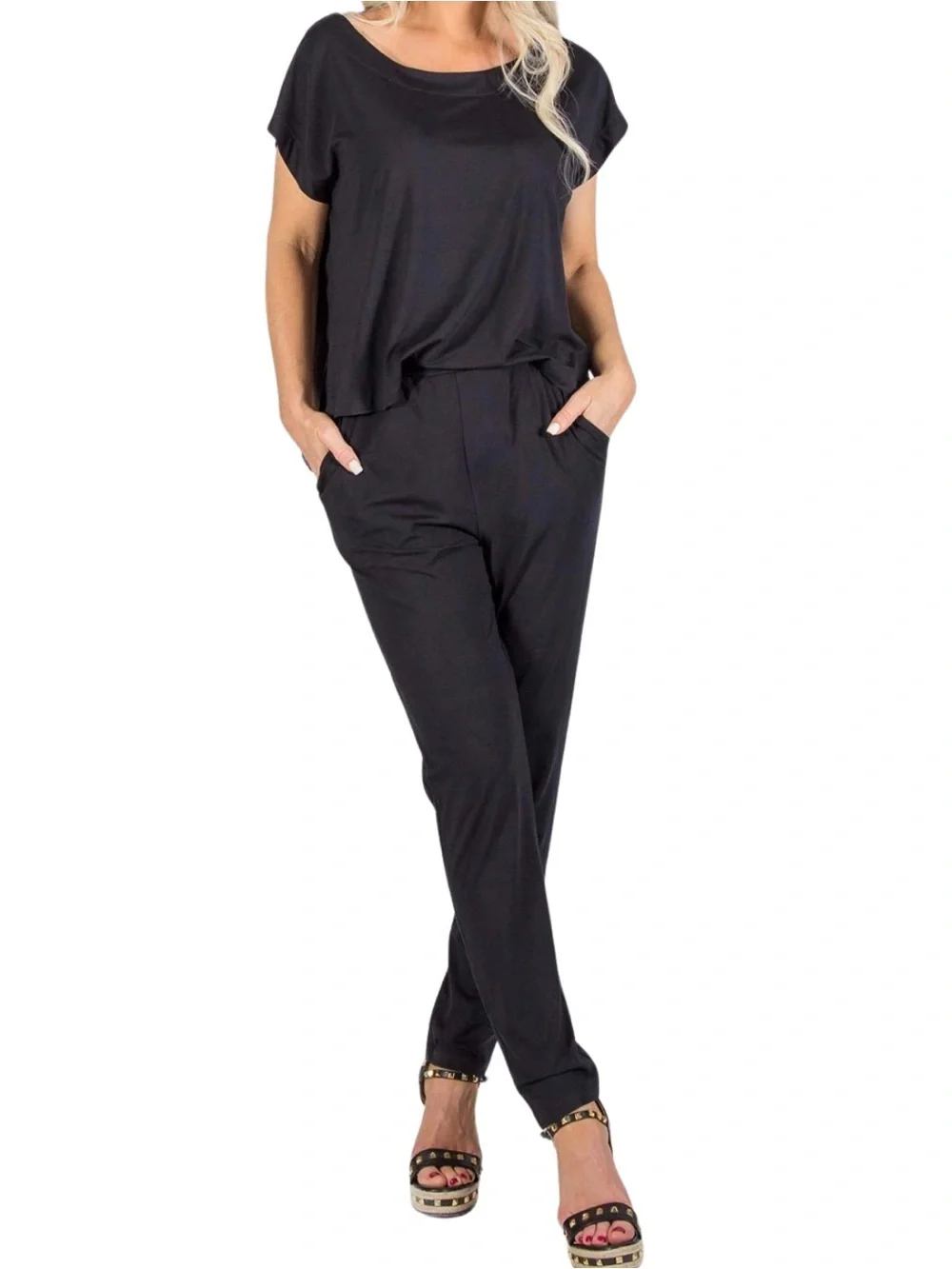 Pure Essence Bamboo Overlay Jumpsuit Black Small Canada - Picture 2 of 8